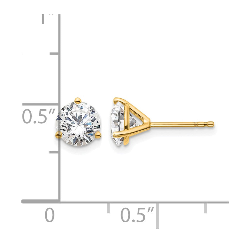 True Origin Lab Grown Diamond VS+ F+ Round Three Prong Heavy Weight Complete Stud Earrings