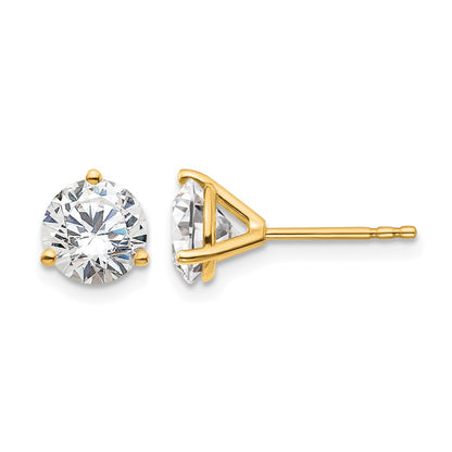 True Origin Lab Grown Diamond VS+ F+ Round Three Prong Heavy Weight Complete Stud Earrings