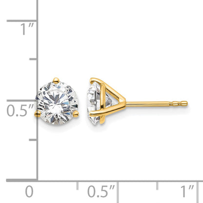 True Origin Lab Grown Diamond VS+ F+ Round Three Prong Heavy Weight Complete Stud Earrings