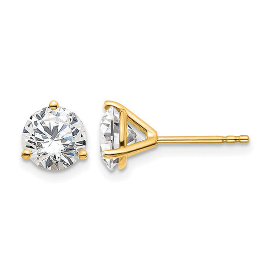 True Origin Lab Grown Diamond VS+ F+ Round Three Prong Heavy Weight Complete Stud Earrings