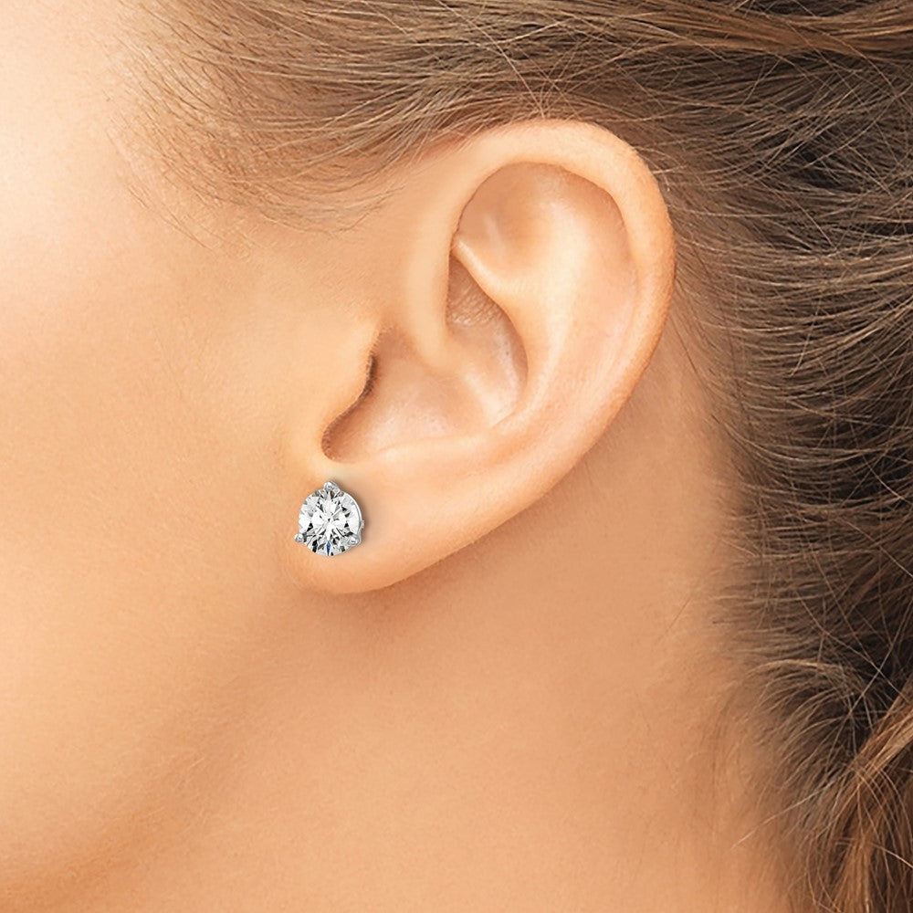 True Origin Lab Grown Diamond VS+ F+ Round Three Prong Heavy Weight Complete Stud Earrings