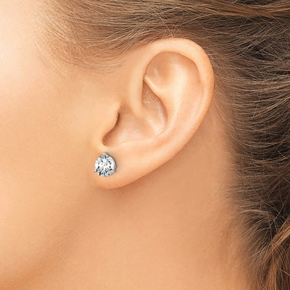 True Origin Lab Grown Diamond VS+ F+ Round Three Prong Heavy Weight Complete Stud Earrings