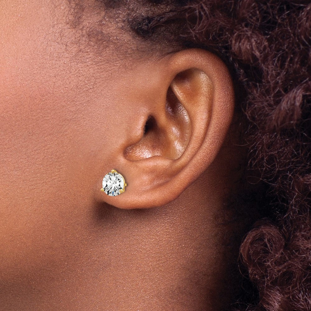 True Origin Lab Grown Diamond VS+ F+ Round Three Prong Heavy Weight Complete Stud Earrings