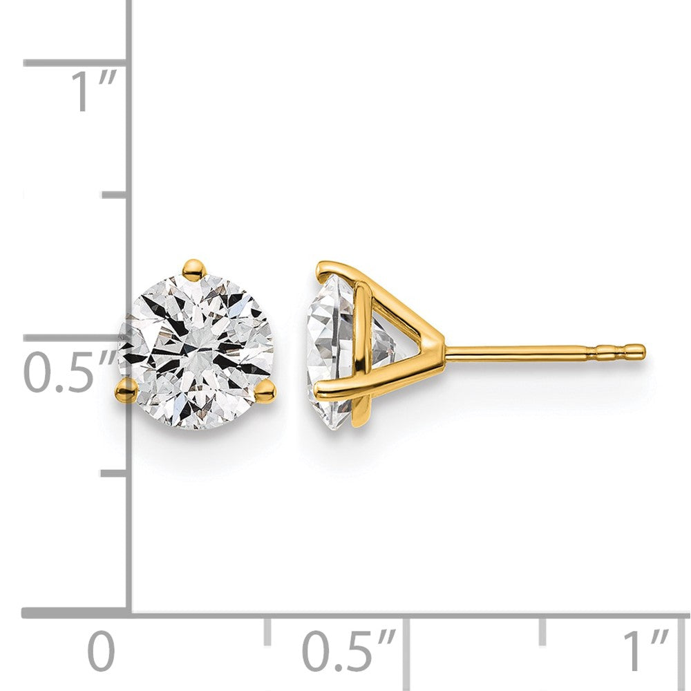 True Origin Lab Grown Diamond VS+ F+ Round Three Prong Heavy Weight Complete Stud Earrings