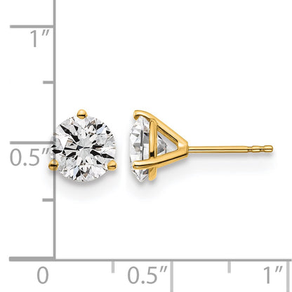 True Origin Lab Grown Diamond VS+ F+ Round Three Prong Heavy Weight Complete Stud Earrings