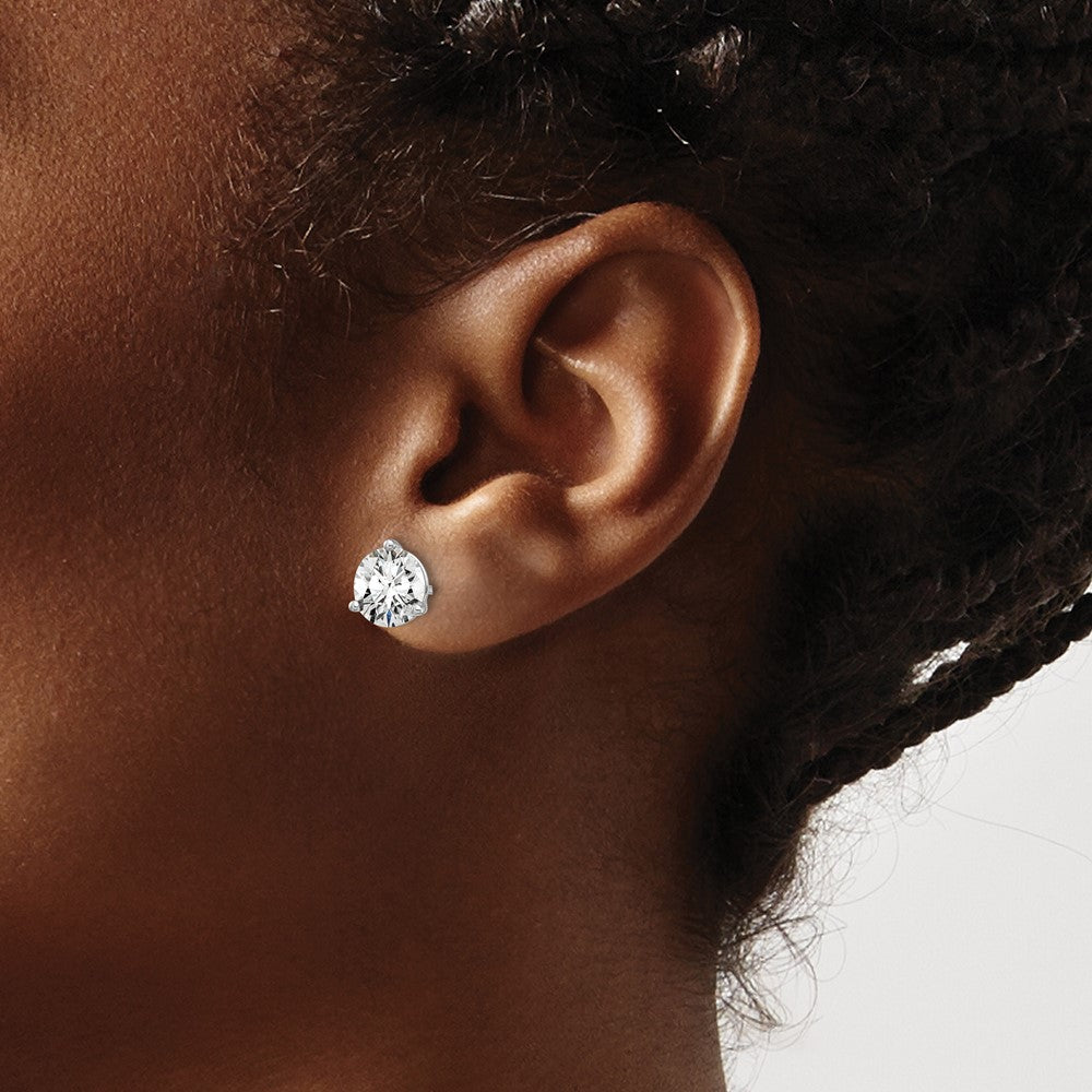 True Origin Lab Grown Diamond VS+ F+ Round Three Prong Heavy Weight Complete Stud Earrings