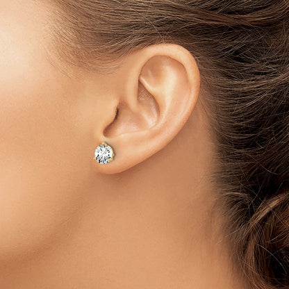 True Origin Lab Grown Diamond VS+ F+ Round Three Prong Heavy Weight Complete Stud Earrings