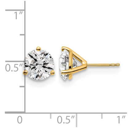 True Origin Lab Grown Diamond VS+ F+ Round Three Prong Heavy Weight Complete Stud Earrings