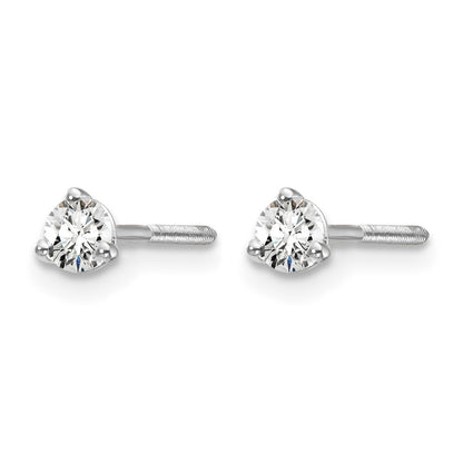 True Origin Lab Grown Diamond VS+ F+ Round Three Prong Heavy Weight Screw Back Complete Stud Earrings