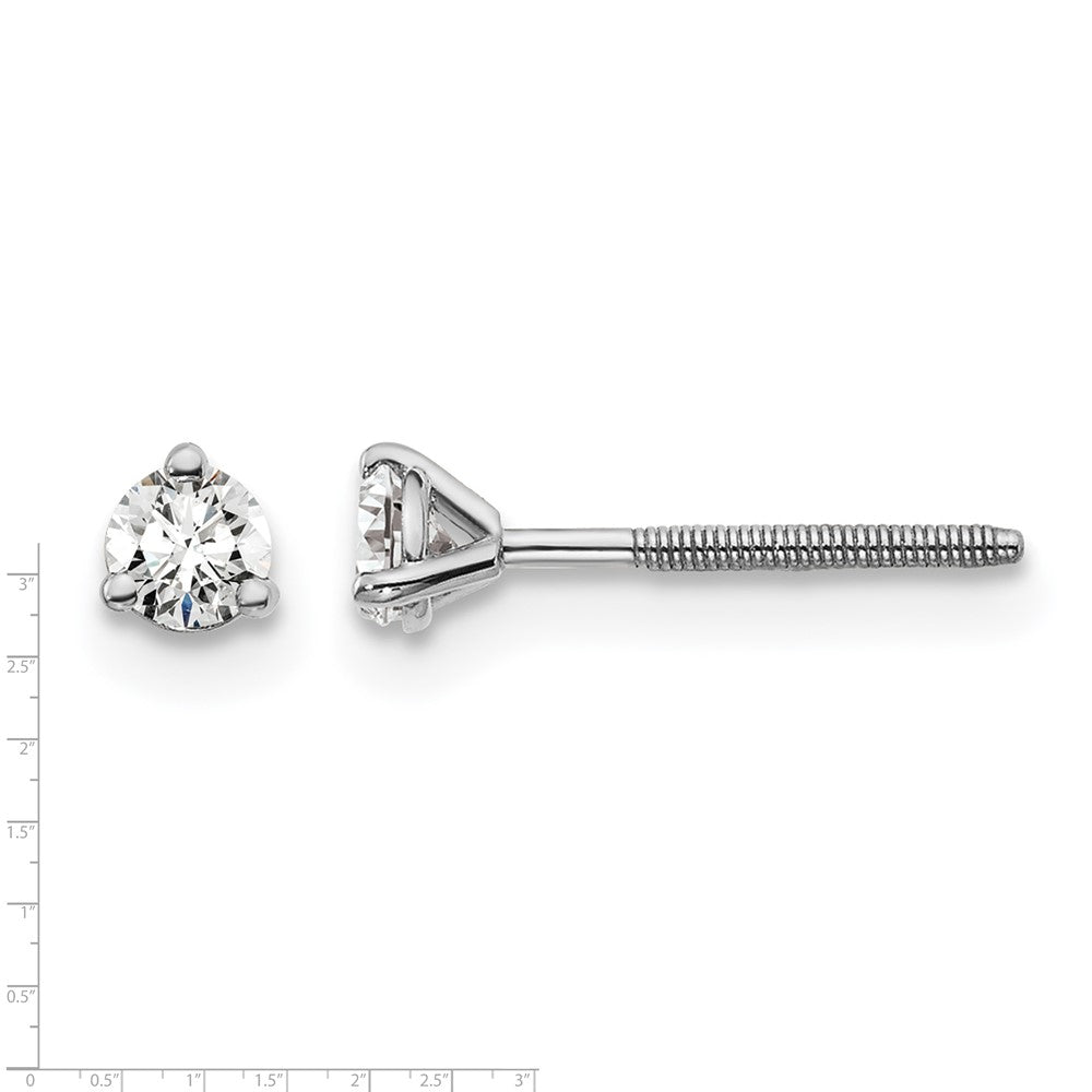True Origin Lab Grown Diamond VS+ F+ Round Three Prong Heavy Weight Screw Back Complete Stud Earrings