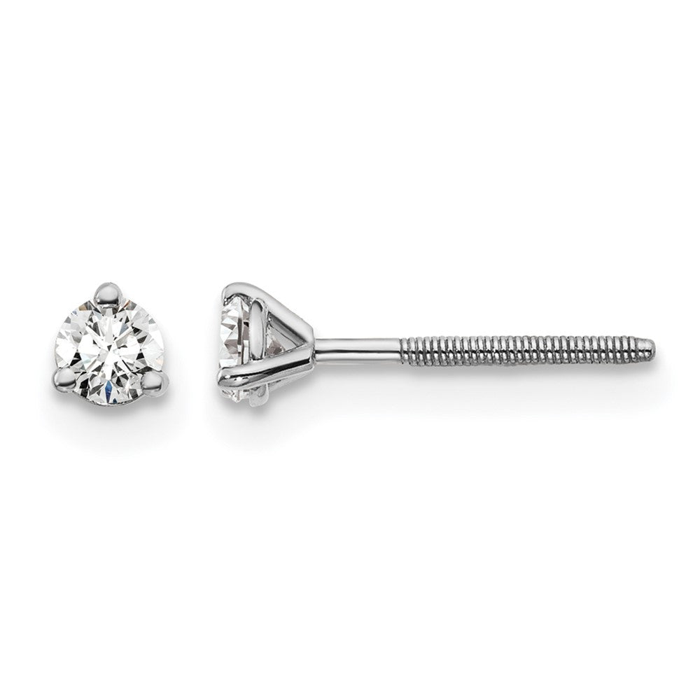 True Origin Lab Grown Diamond VS+ F+ Round Three Prong Heavy Weight Screw Back Complete Stud Earrings