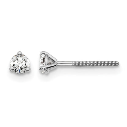 True Origin Lab Grown Diamond VS+ F+ Round Three Prong Heavy Weight Screw Back Complete Stud Earrings