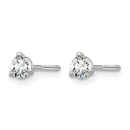 True Origin Lab Grown Diamond VS+ F+ Round Three Prong Heavy Weight Screw Back Complete Stud Earrings