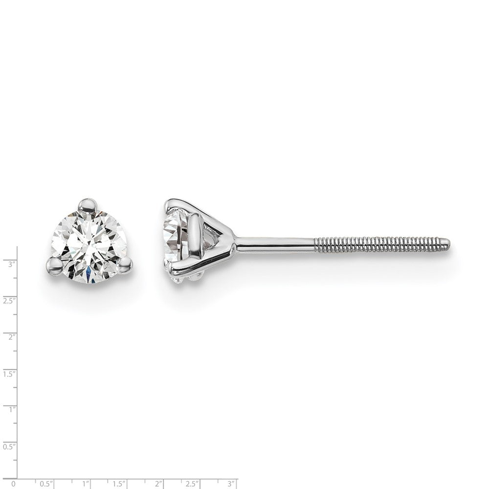 True Origin Lab Grown Diamond VS+ F+ Round Three Prong Heavy Weight Screw Back Complete Stud Earrings