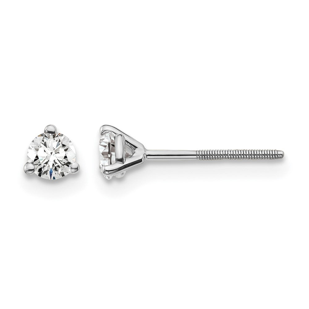 True Origin Lab Grown Diamond VS+ F+ Round Three Prong Heavy Weight Screw Back Complete Stud Earrings