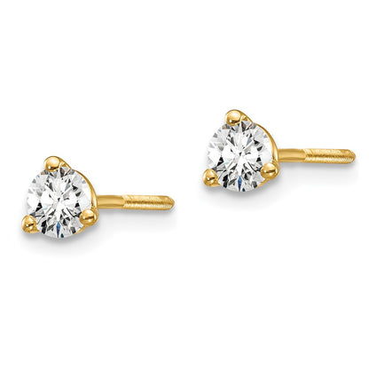 True Origin Lab Grown Diamond VS+ F+ Round Three Prong Heavy Weight Screw Back Complete Stud Earrings