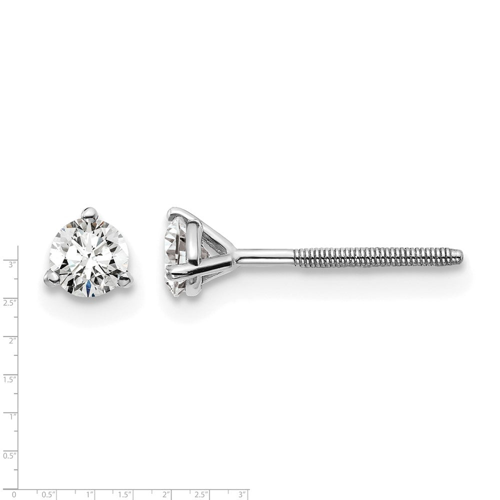 True Origin Lab Grown Diamond VS+ F+ Round Three Prong Heavy Weight Screw Back Complete Stud Earrings