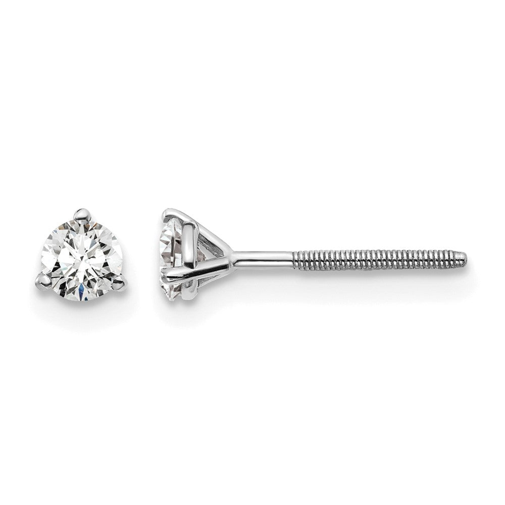 True Origin Lab Grown Diamond VS+ F+ Round Three Prong Heavy Weight Screw Back Complete Stud Earrings