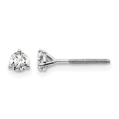 True Origin Lab Grown Diamond VS+ F+ Round Three Prong Heavy Weight Screw Back Complete Stud Earrings