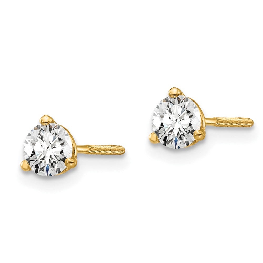 True Origin Lab Grown Diamond VS+ F+ Round Three Prong Heavy Weight Screw Back Complete Stud Earrings