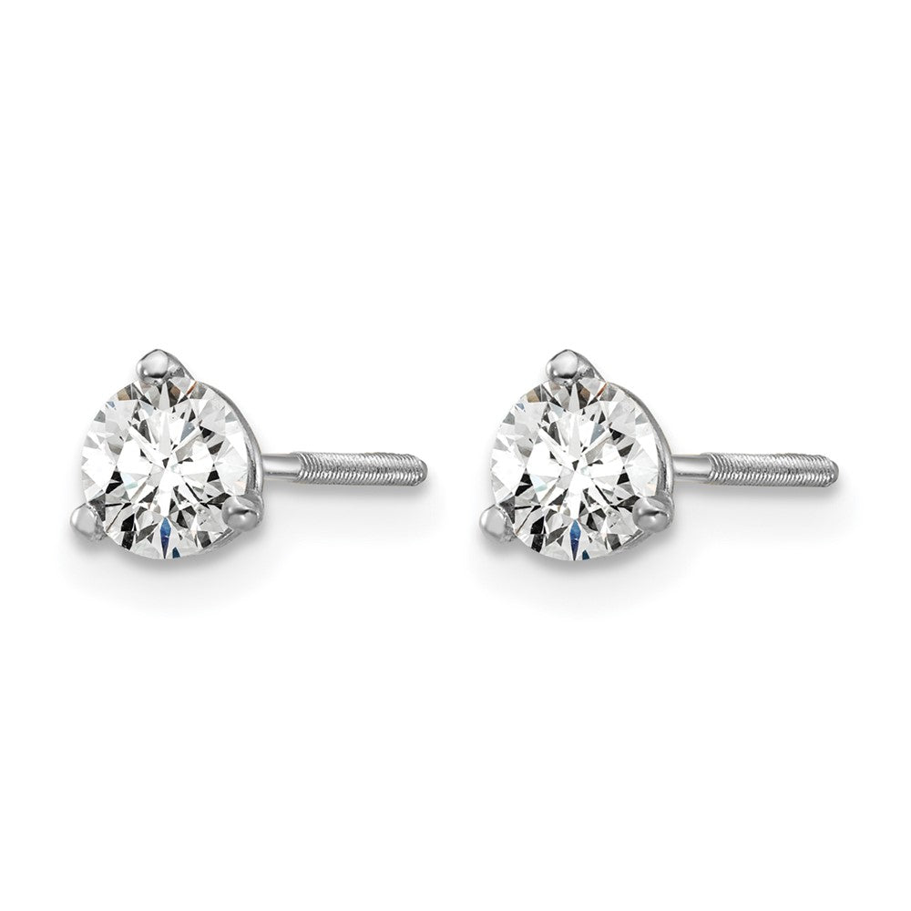 True Origin Lab Grown Diamond VS+ F+ Round Three Prong Heavy Weight Screw Back Complete Stud Earrings