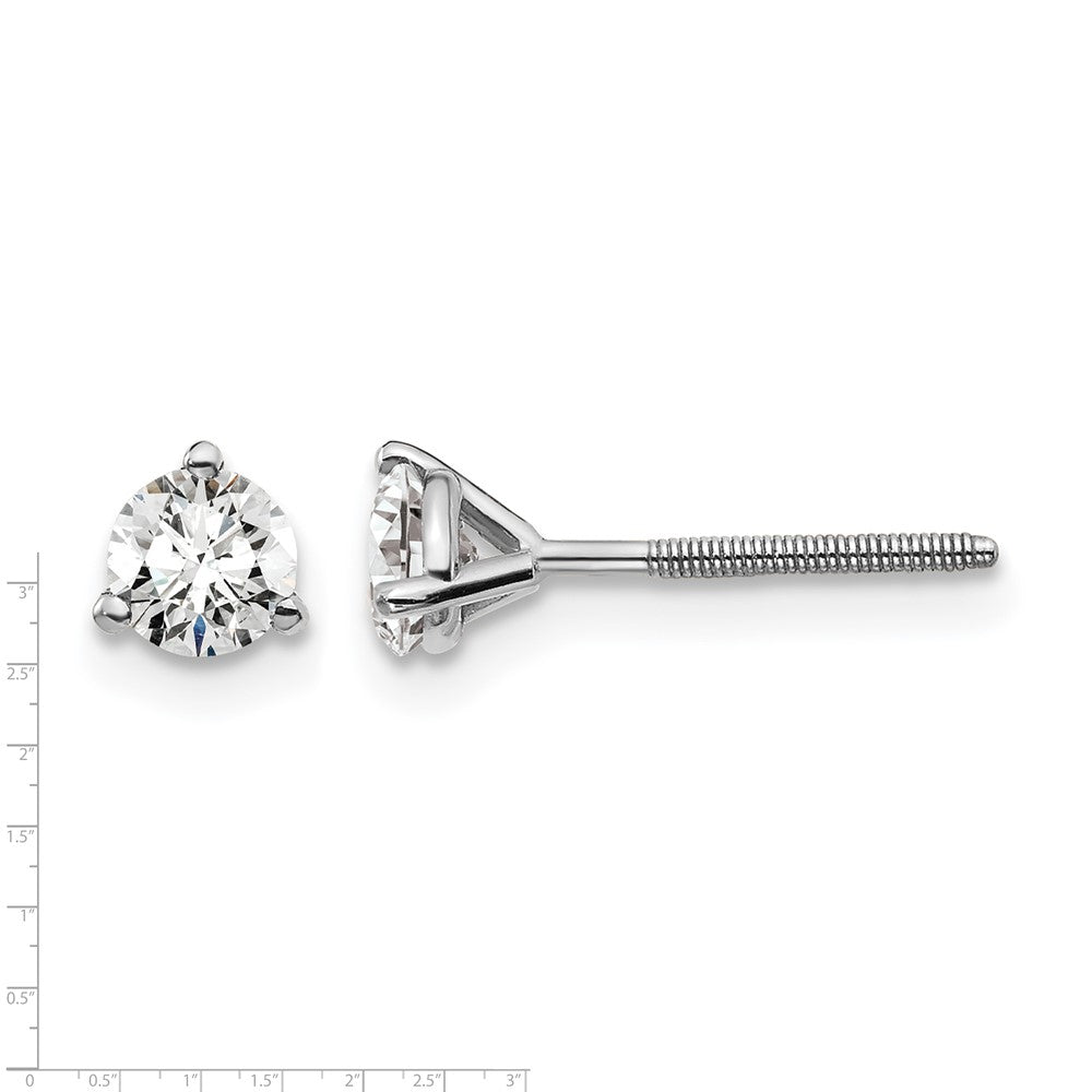 True Origin Lab Grown Diamond VS+ F+ Round Three Prong Heavy Weight Screw Back Complete Stud Earrings