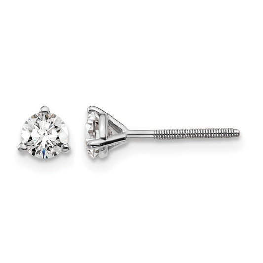 True Origin Lab Grown Diamond VS+ F+ Round Three Prong Heavy Weight Screw Back Complete Stud Earrings