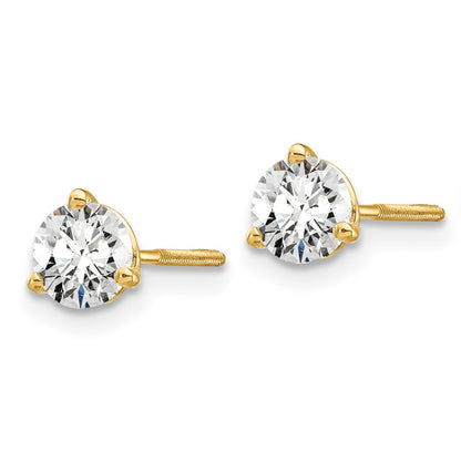 True Origin Lab Grown Diamond VS+ F+ Round Three Prong Heavy Weight Screw Back Complete Stud Earrings