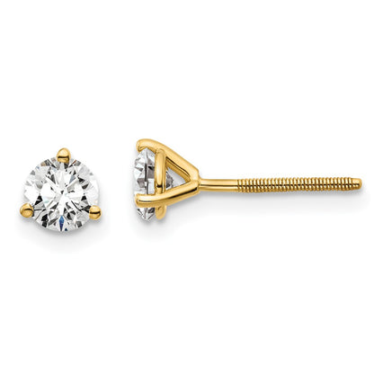 True Origin Lab Grown Diamond VS+ F+ Round Three Prong Heavy Weight Screw Back Complete Stud Earrings