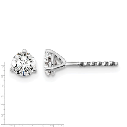 True Origin Lab Grown Diamond VS+ F+ Round Three Prong Heavy Weight Screw Back Complete Stud Earrings