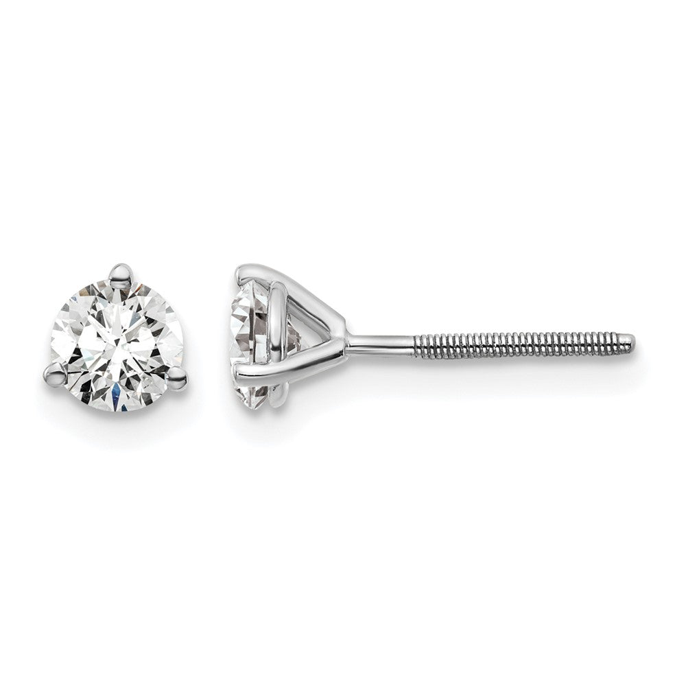 True Origin Lab Grown Diamond VS+ F+ Round Three Prong Heavy Weight Screw Back Complete Stud Earrings