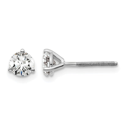 True Origin Lab Grown Diamond VS+ F+ Round Three Prong Heavy Weight Screw Back Complete Stud Earrings