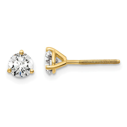 True Origin Lab Grown Diamond VS+ F+ Round Three Prong Heavy Weight Screw Back Complete Stud Earrings