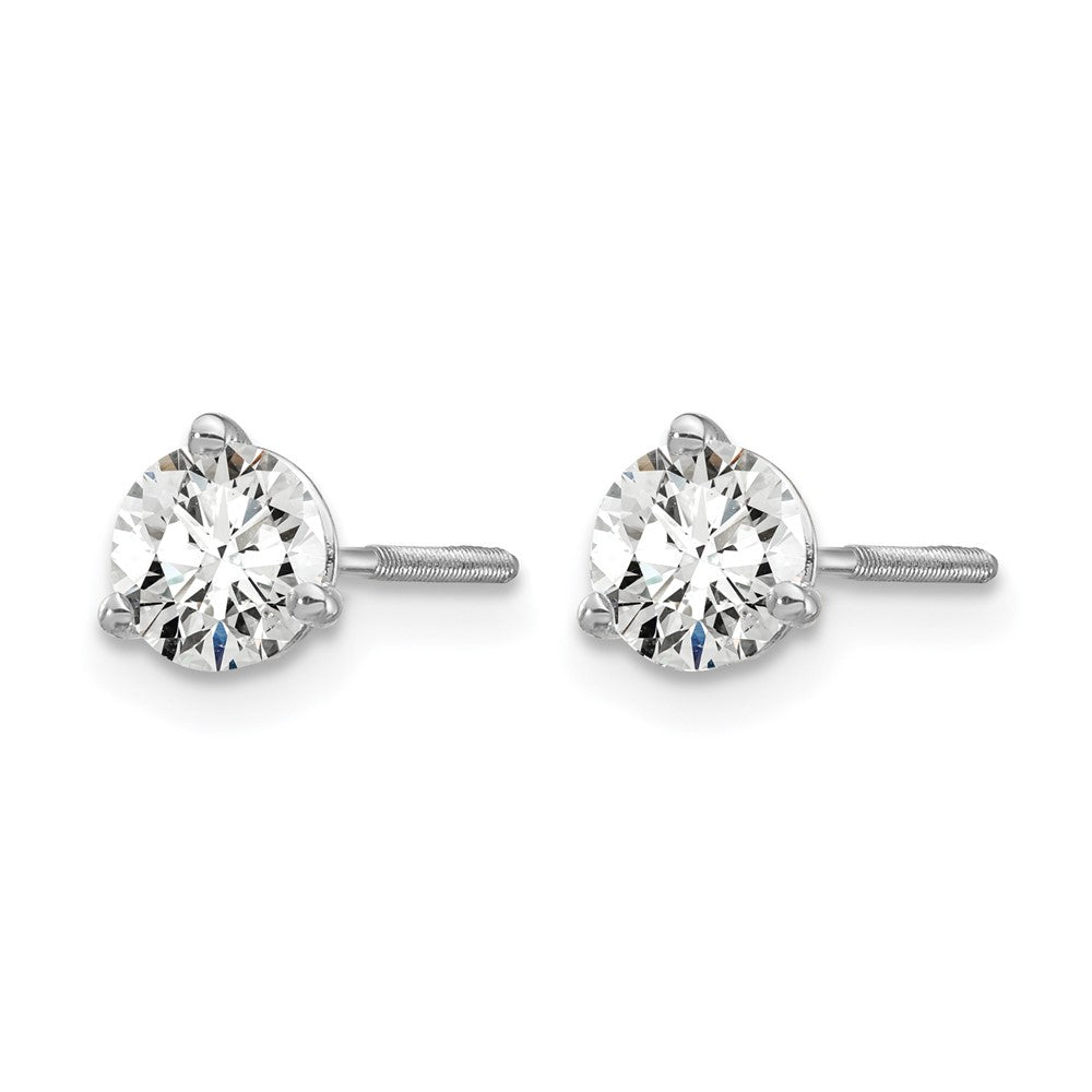 True Origin Lab Grown Diamond VS+ F+ Round Three Prong Heavy Weight Screw Back Complete Stud Earrings