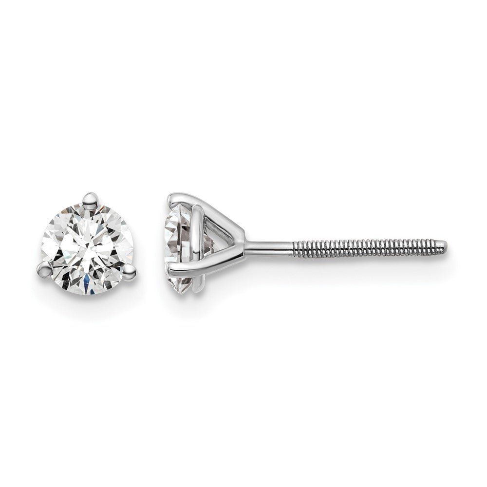 True Origin Lab Grown Diamond VS+ F+ Round Three Prong Heavy Weight Screw Back Complete Stud Earrings