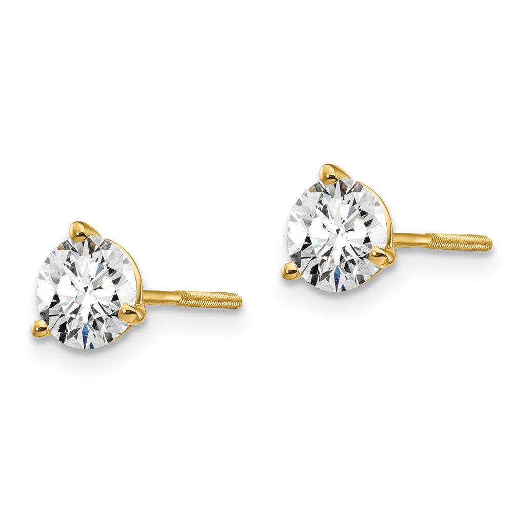 True Origin Lab Grown Diamond VS+ F+ Round Three Prong Heavy Weight Screw Back Complete Stud Earrings