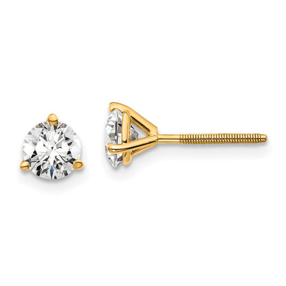 True Origin Lab Grown Diamond VS+ F+ Round Three Prong Heavy Weight Screw Back Complete Stud Earrings