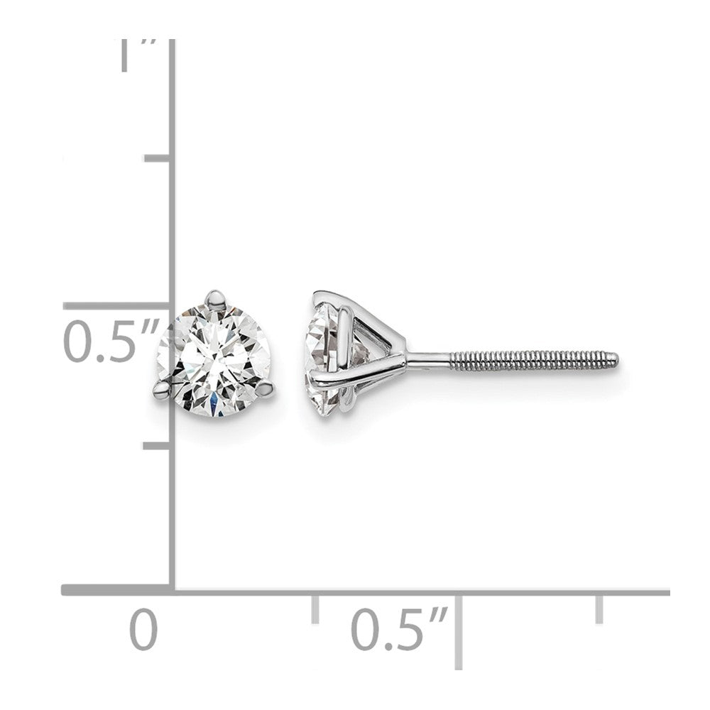 True Origin Lab Grown Diamond VS+ F+ Round Three Prong Heavy Weight Screw Back Complete Stud Earrings