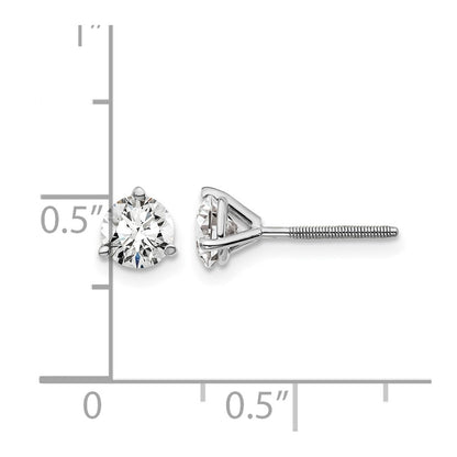 True Origin Lab Grown Diamond VS+ F+ Round Three Prong Heavy Weight Screw Back Complete Stud Earrings