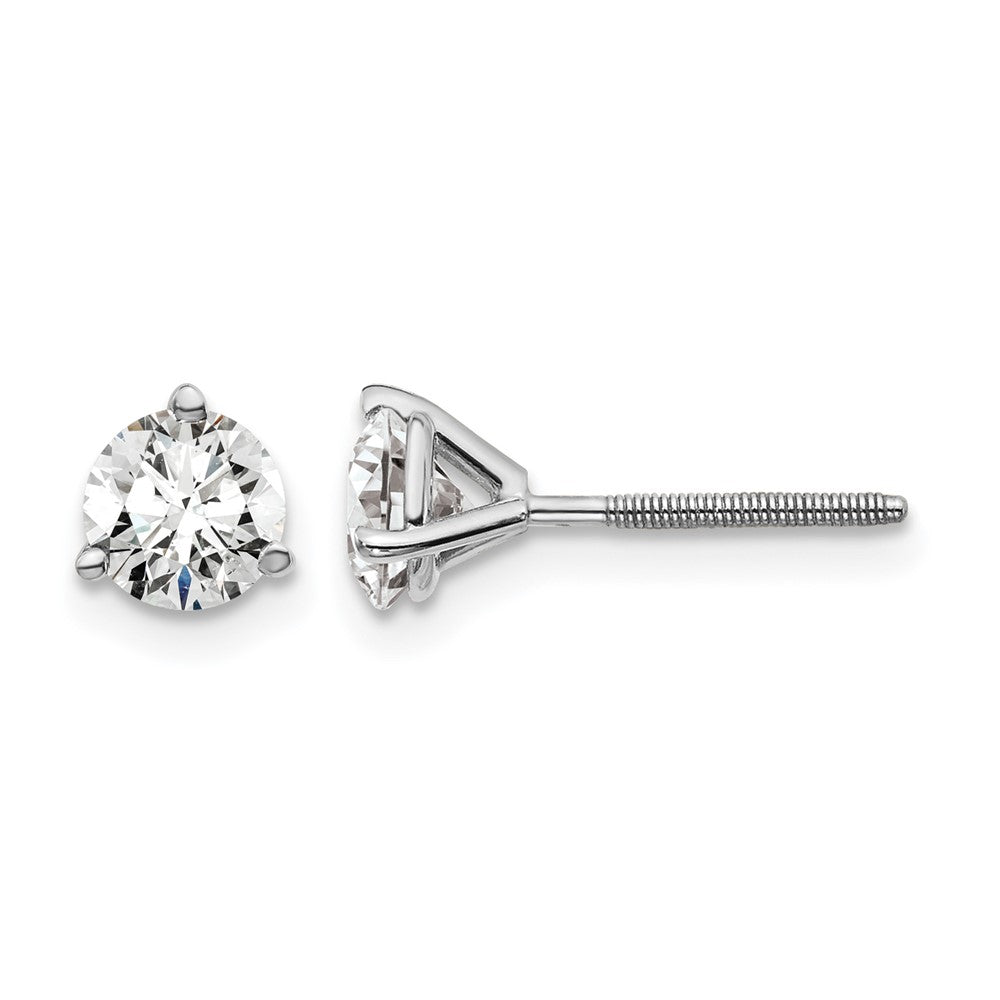 True Origin Lab Grown Diamond VS+ F+ Round Three Prong Heavy Weight Screw Back Complete Stud Earrings