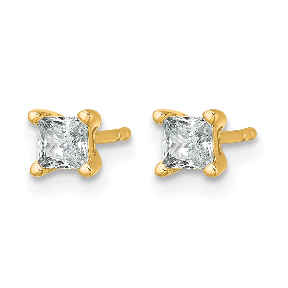 Lab Grown Diamond VS/SI+ G+ Princess Complete Four Prong Stud Earrings