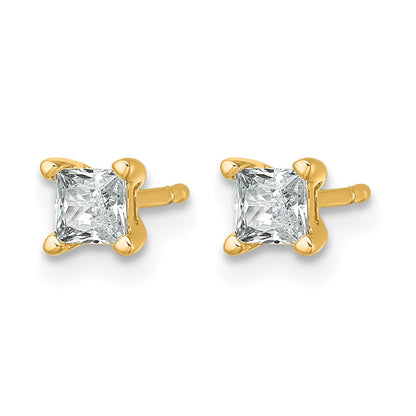 Lab Grown Diamond VS/SI+ G+ Princess Complete Four Prong Stud Earrings