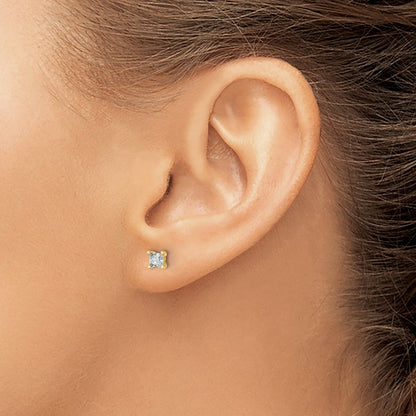 Lab Grown Diamond VS/SI+ G+ Princess Complete Four Prong Stud Earrings