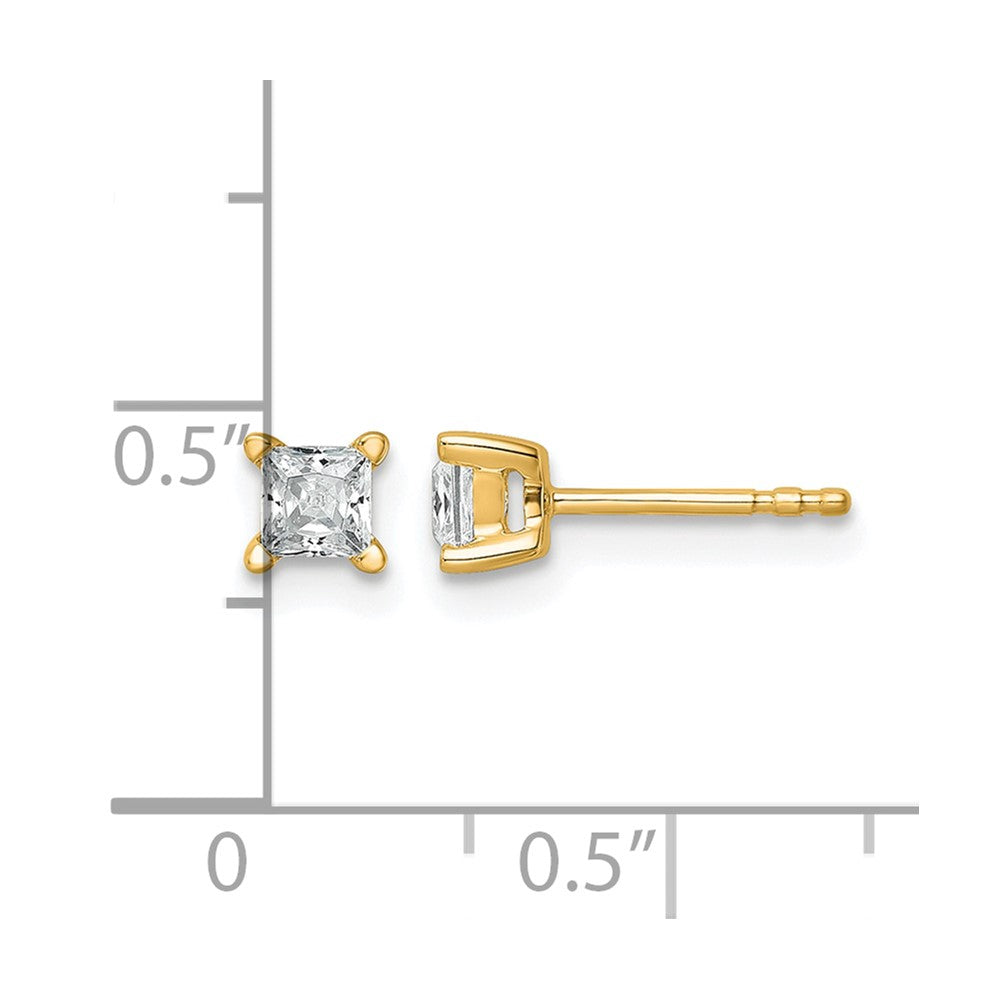 Lab Grown Diamond VS/SI+ G+ Princess Complete Four Prong Stud Earrings