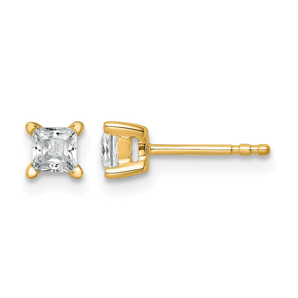 Lab Grown Diamond VS+ F+ Princess Complete Four Prong Stud Earrings