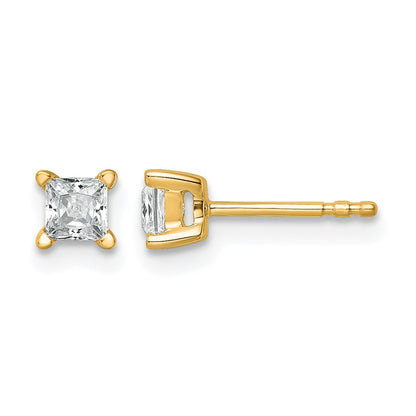 Lab Grown Diamond VS/SI+ G+ Princess Complete Four Prong Stud Earrings