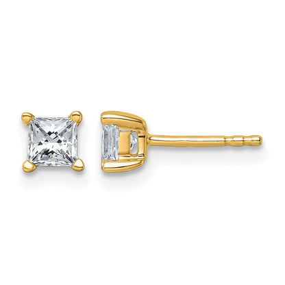 Lab Grown Diamond VS+ F+ Princess Complete Four Prong Stud Earrings