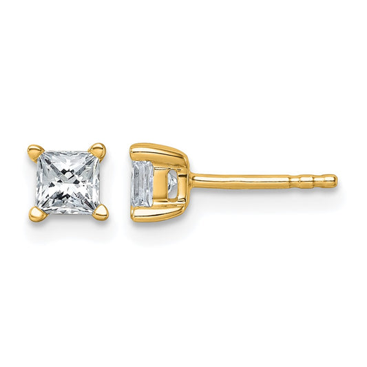 Lab Grown Diamond VS/SI+ G+ Princess Complete Four Prong Stud Earrings