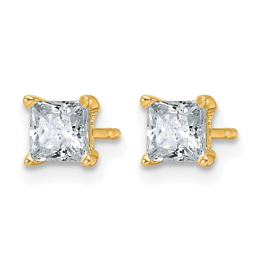 Lab Grown Diamond VS+ F+ Princess Complete Four Prong Stud Earrings