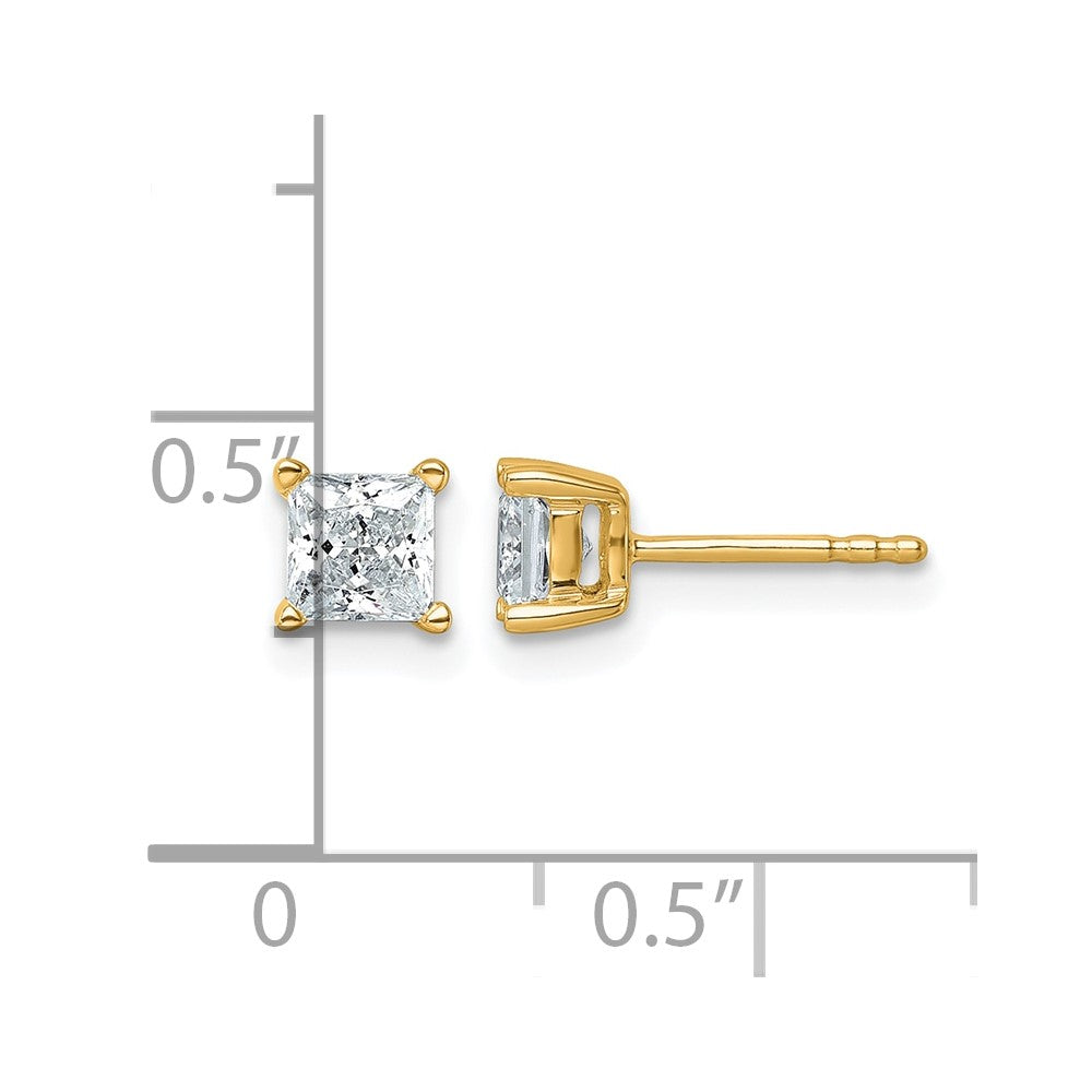 Lab Grown Diamond VS/SI+ G+ Princess Complete Four Prong Stud Earrings